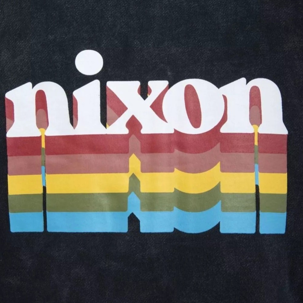 Polerón Zipper Hombre Black Logo Back Rainbow