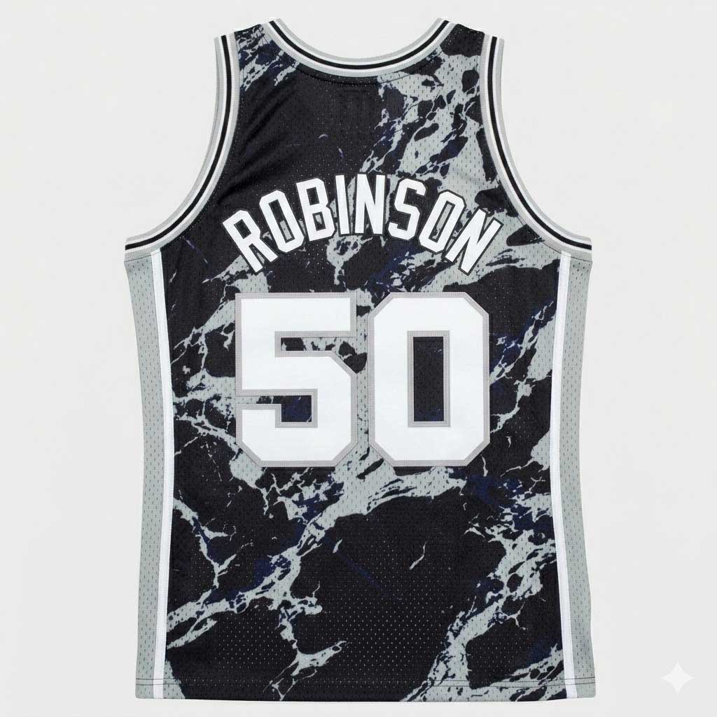 Camiseta Mitchell and Ness San Antonio Spurs David Robinson 50 Marble