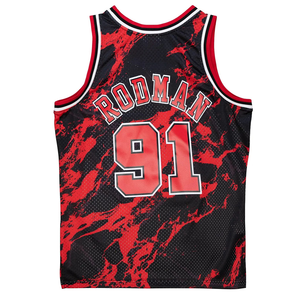 Mitchell &amp; NessNBA TEAM MARBLE SWINGMAN JERSEY BULLS 1997 DENNIS RODMAN