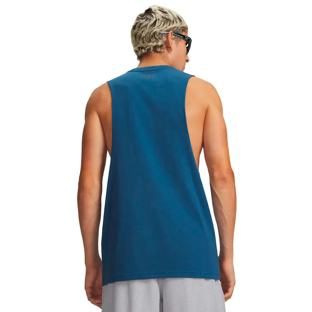 Polera Sin Manga Lifestyle Hombre Under Armour Azul