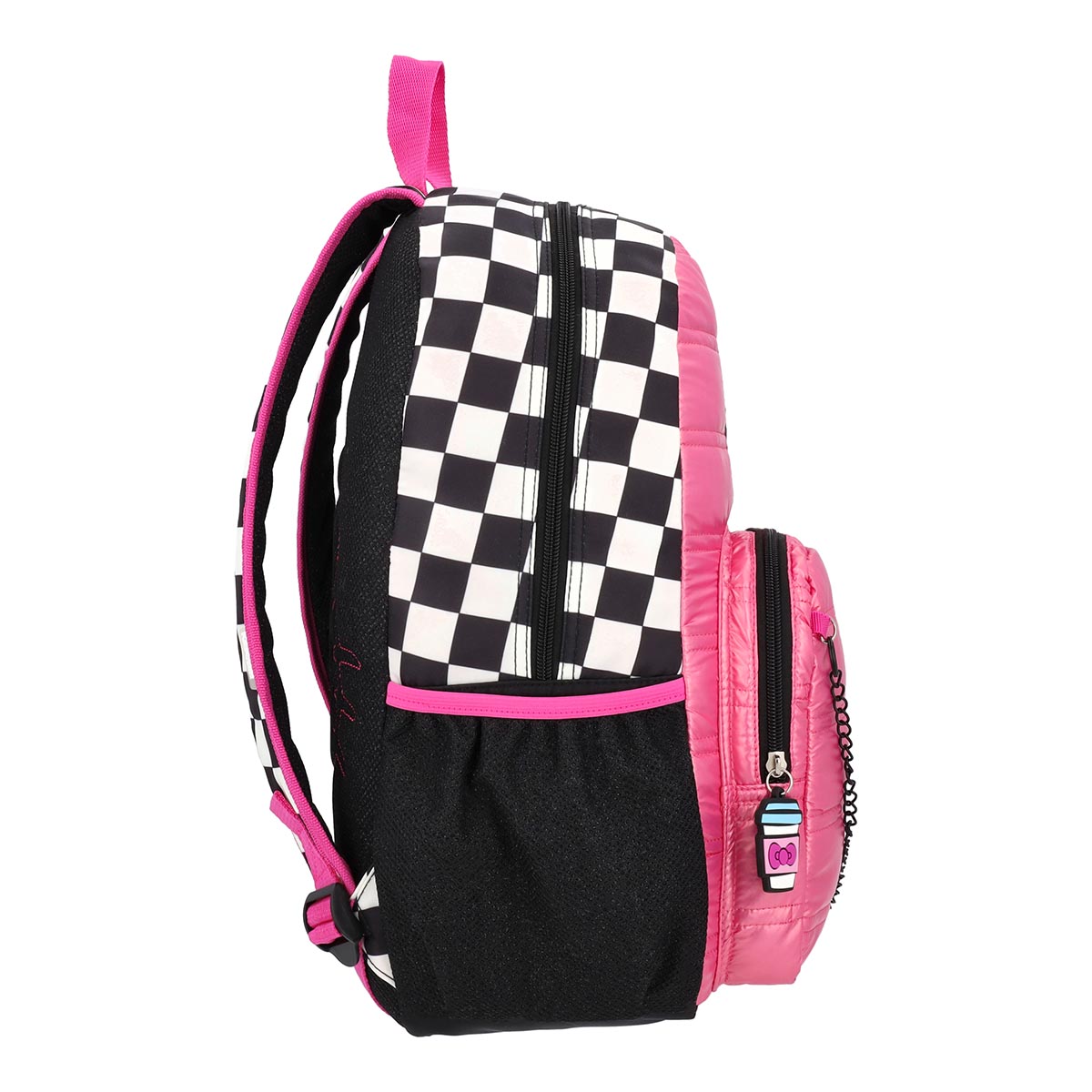 Mochila Hello Kitty Juvenil White Dots Rosa