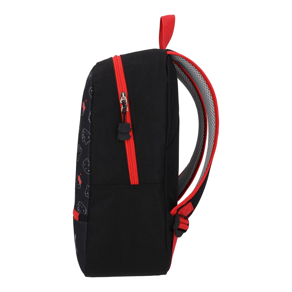 Mochila Hello Kitty Juvenil Negro Rojo