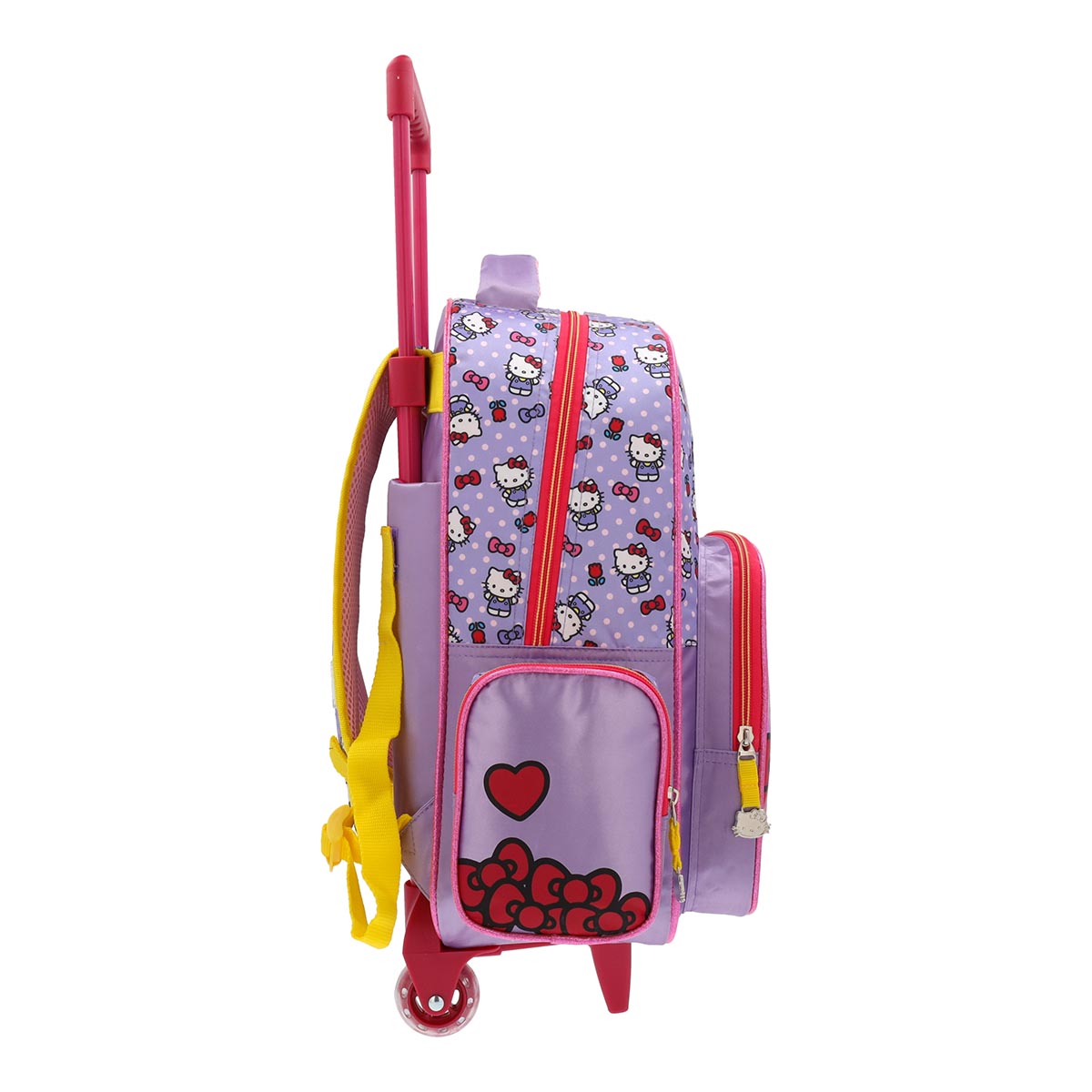 Mochila Hello Kitty Infantil Rueditas Rojo