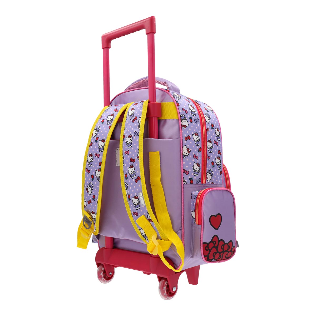 Mochila Hello Kitty Infantil Rueditas Rojo