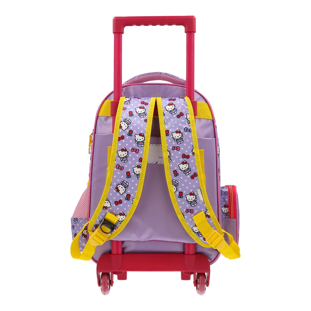 Mochila Hello Kitty Infantil Rueditas Rojo