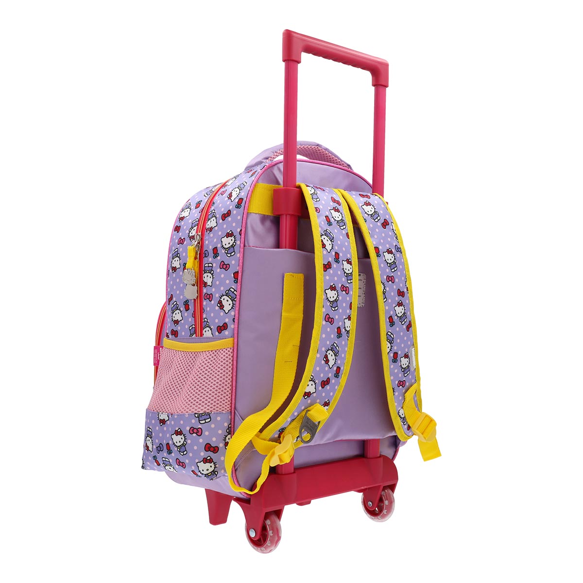 Mochila Hello Kitty Infantil Rueditas Rojo
