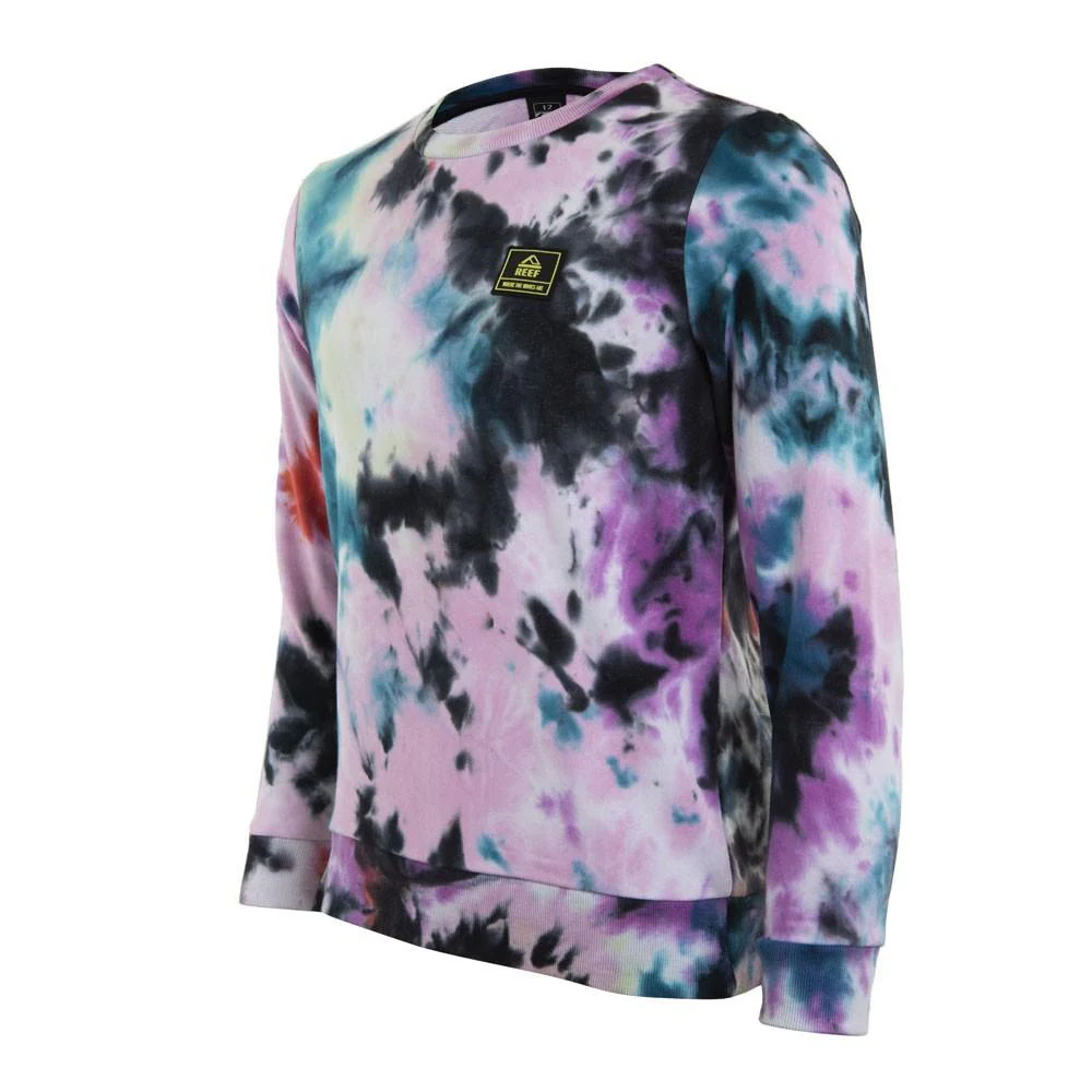 Poleron Crew Niño Tie Dye Print Morado