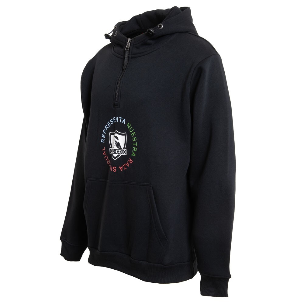 Poleron Colo Colo Urbano Hoodie "Nuestra Raza Sin Igual" Negro