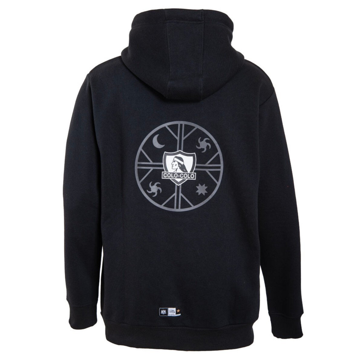 Poleron Colo Colo Urbano Hoodie Negro Kultrun Gri