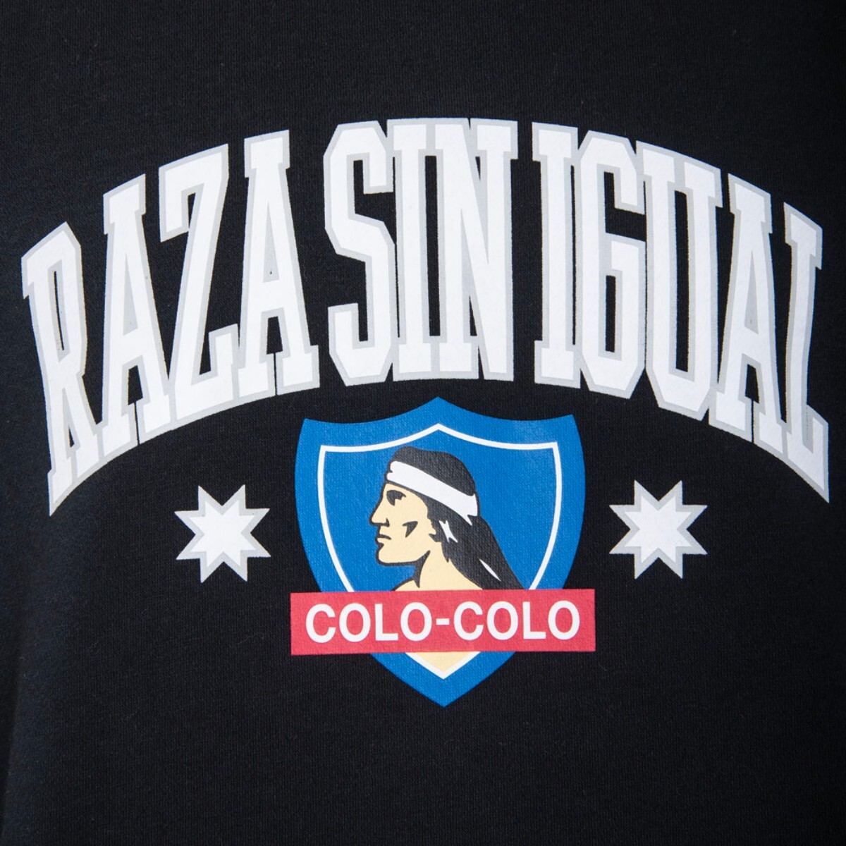 Poleron Colo Colo Urbano Hoodie Negro «Raza Sin Igual»