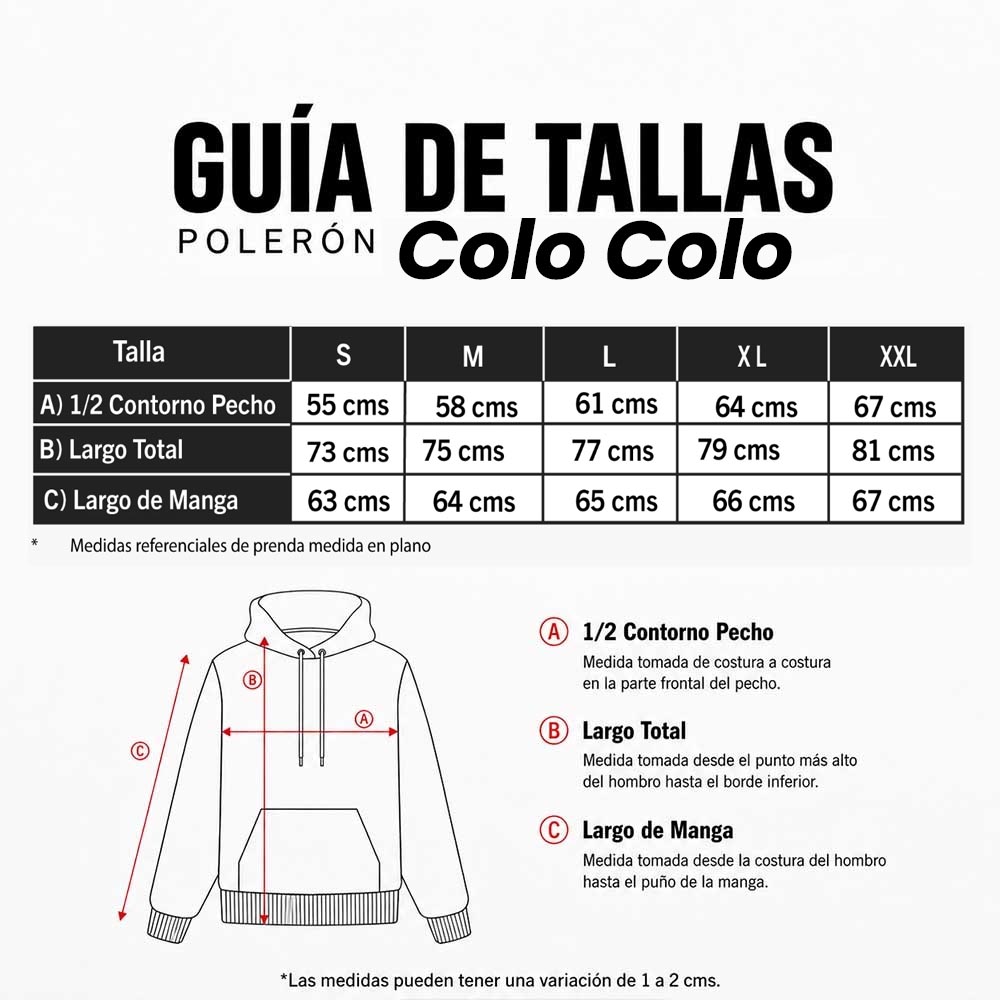 Poleron Colo Colo Urbano Hoodie Negro «Raza Sin Igual»