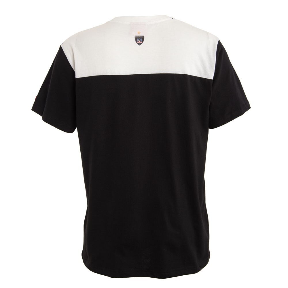 Polera Colo Colo Urbano Blanco y Negro Escudo Front