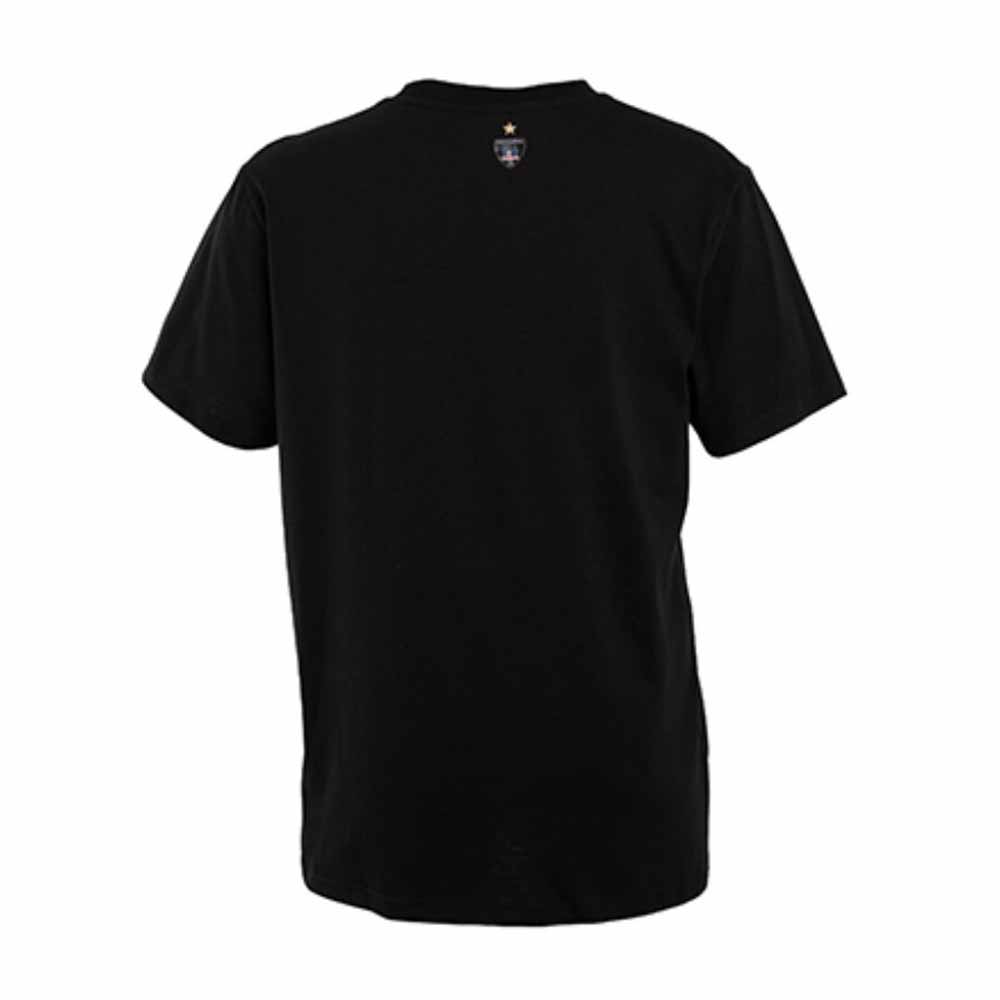 Polera Colo Colo Urbano Negra Escudo Plateado