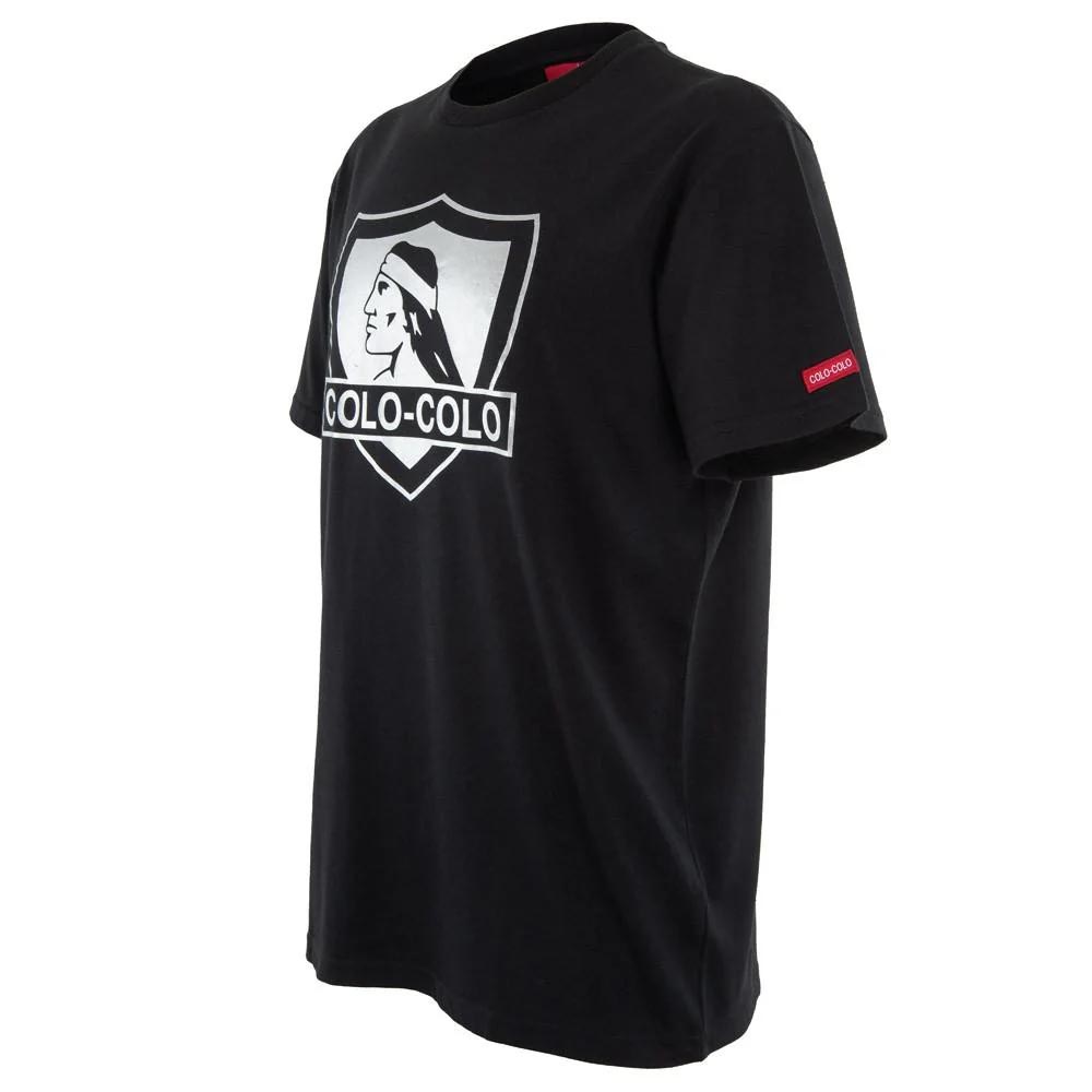 Polera Colo Colo Urbano "Escudo Plateado" Negra