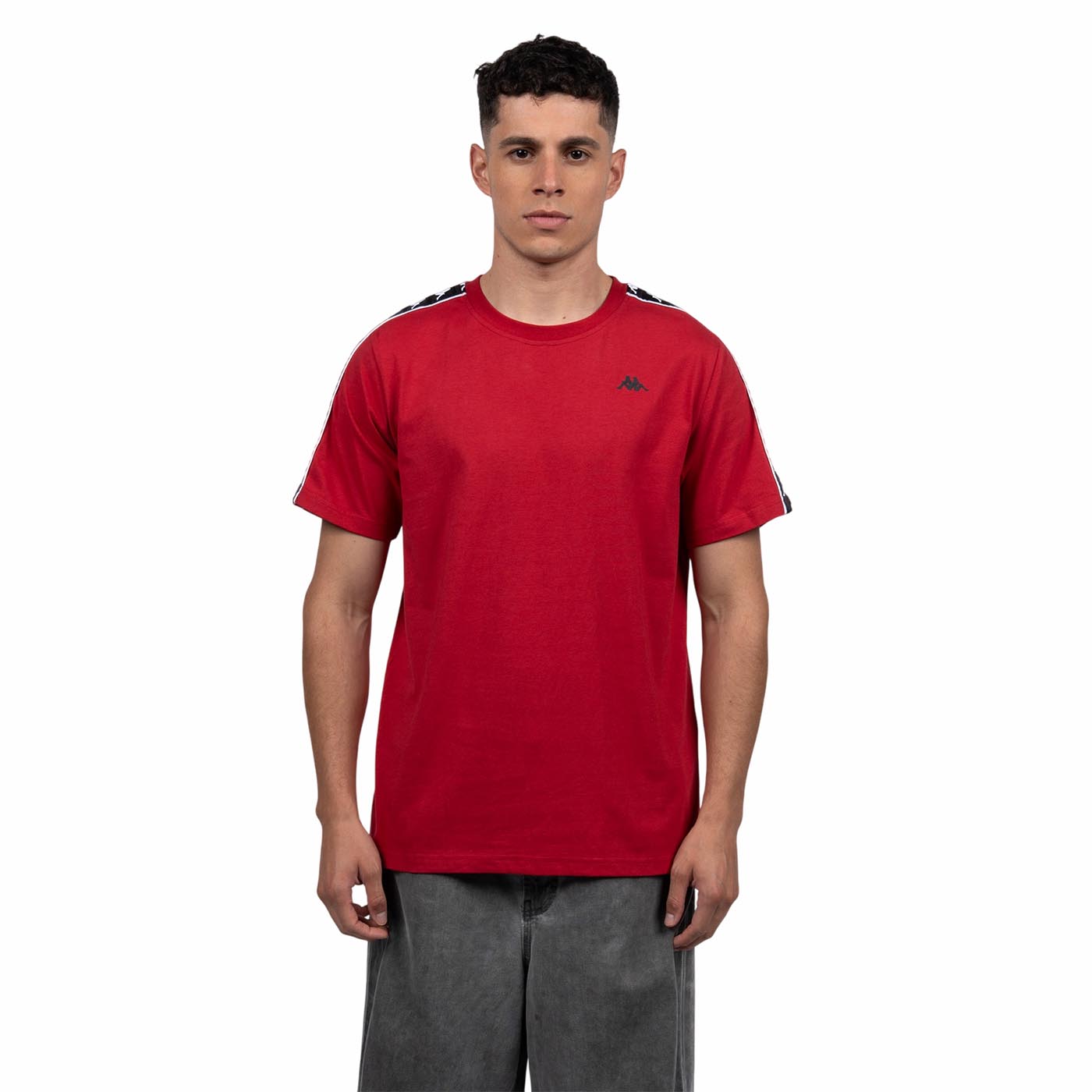 Polera Kappa Hombre Red Banda Black i26