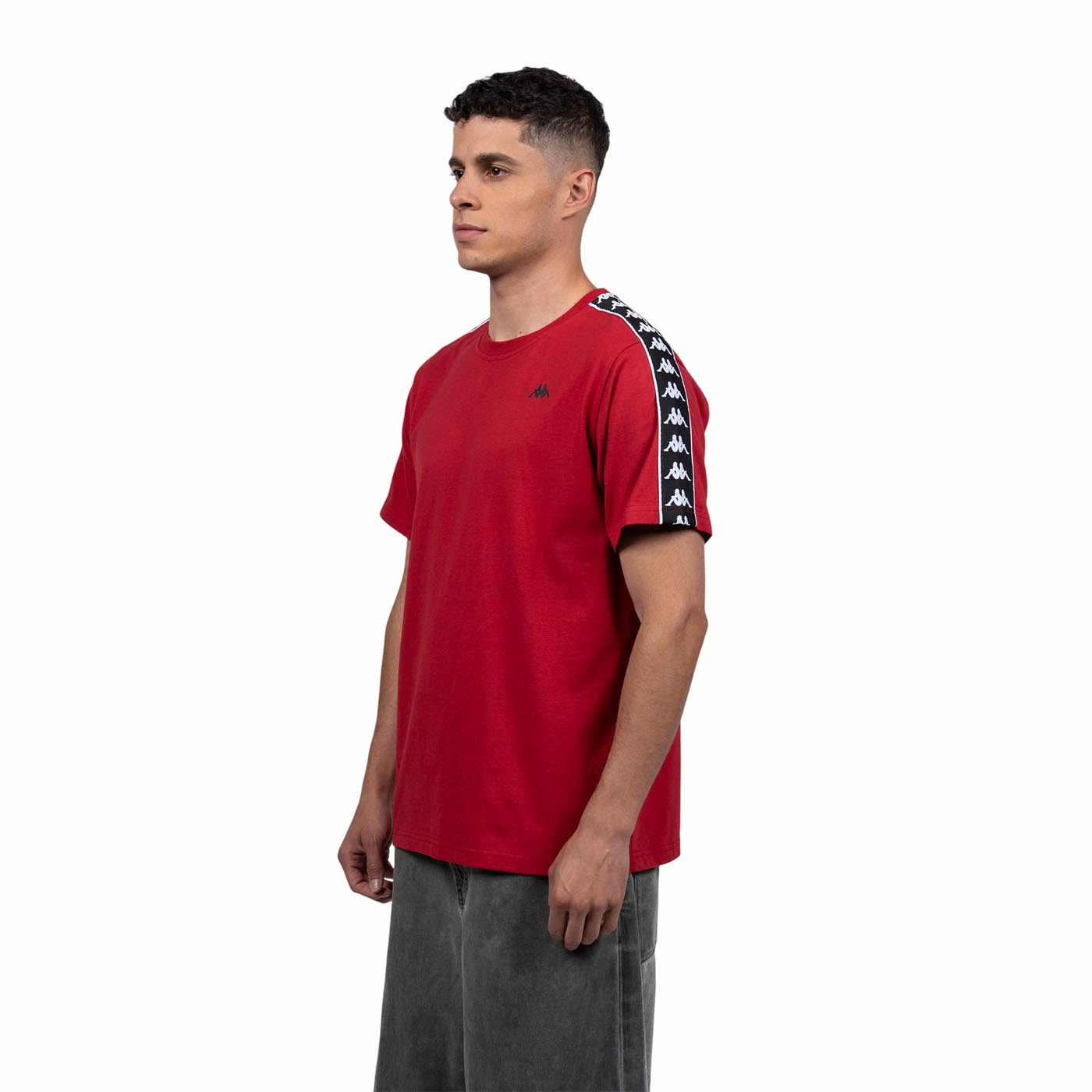 Polera Kappa Hombre Red Banda Black i26