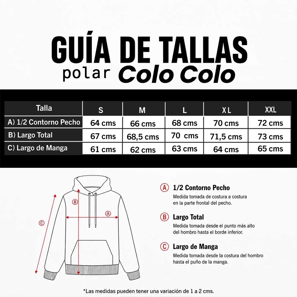 Polerón Sherpa Colo Colo Urbano "Escudo blanco" Negra