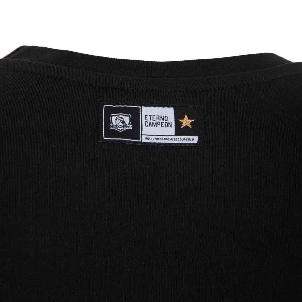 Polera Colo Colo Urbano "Escudo Plateado" Negra