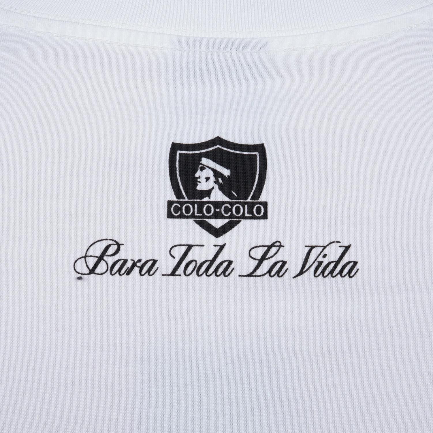 Polera Hombre Colo Colo Urbano Blanco Escudo Negro