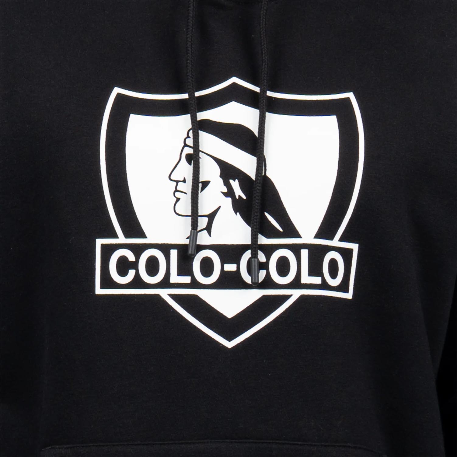 Poleron Hombre Hoodie Colo-Colo Urbano Escudo Negro