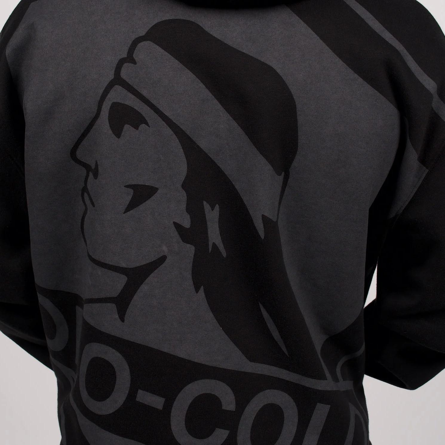 Poleron Hombre Colo Colo Urbano Full Zipper Negro Logo Grande