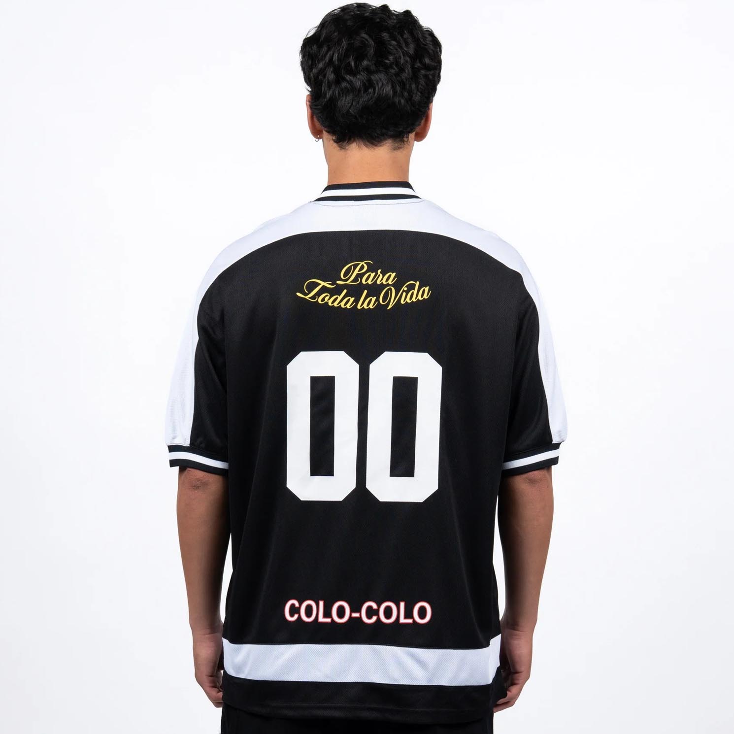 Polera Hombre Colo Colo Oversize "Para Toda la Vida" Negro y Blanco