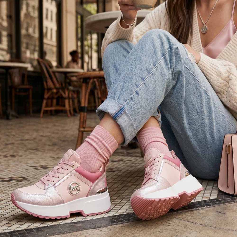 Zapatilla Mujer Michael Kors Original Cosmo Logo Smokey Rose