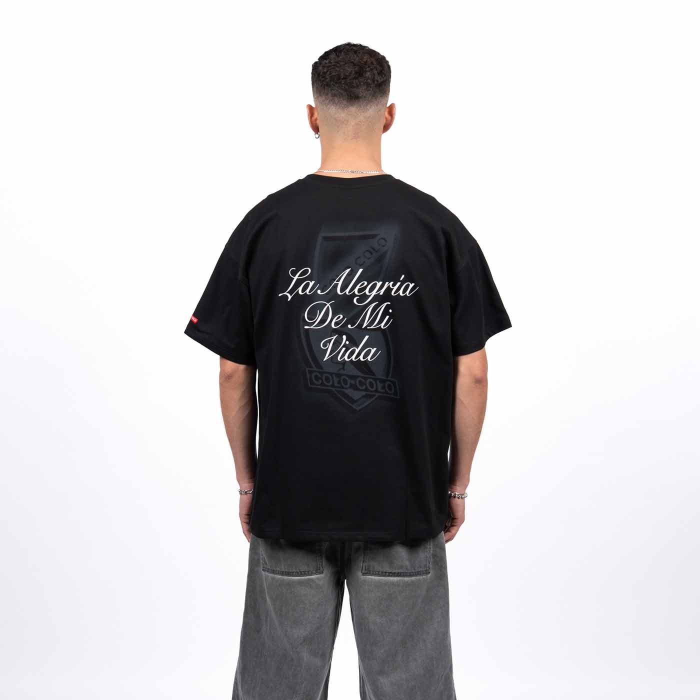 Polera Colo Colo Urbano "La Alegría de mi Vida" Negro