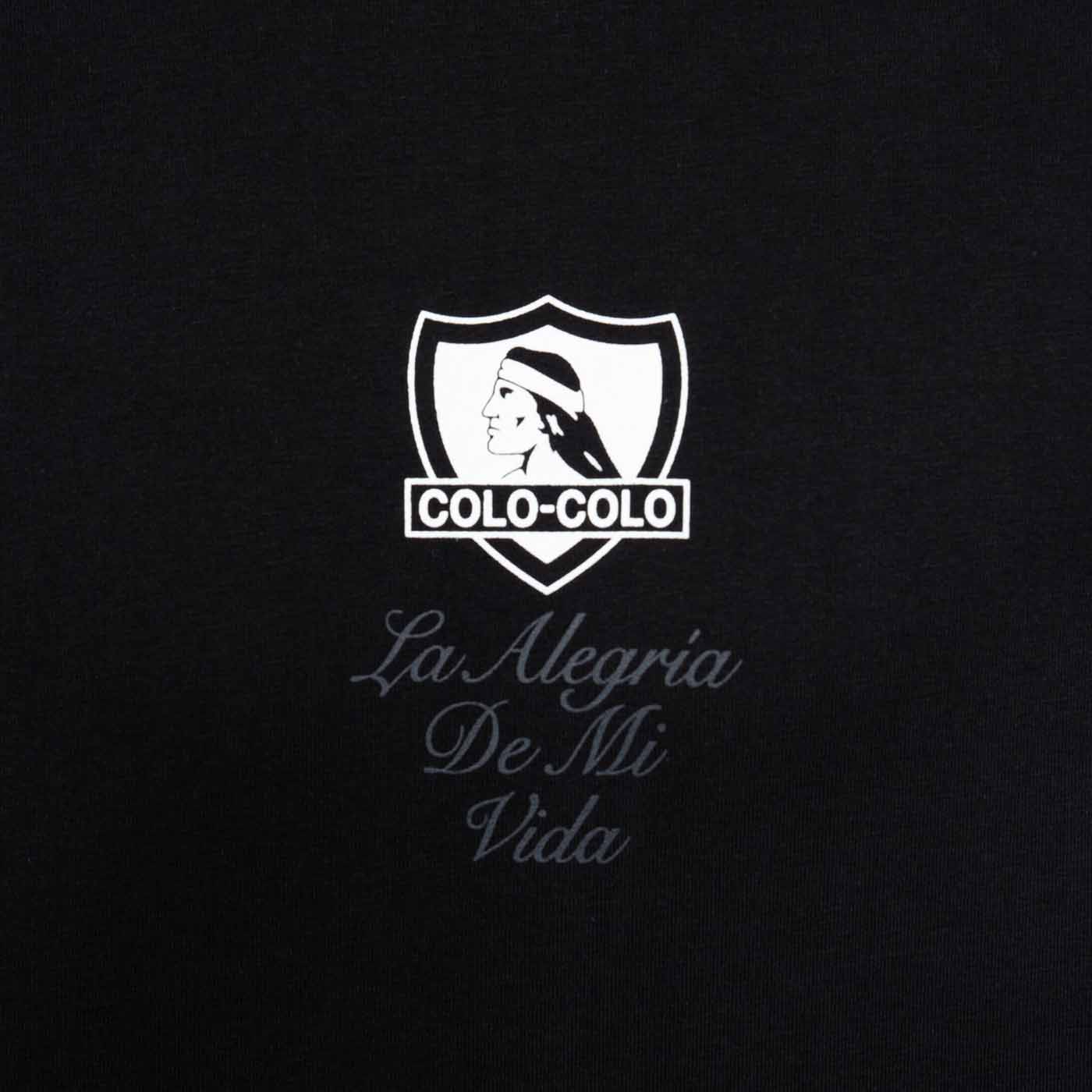 Polera Colo Colo Urbano "La Alegría de mi Vida" Negro