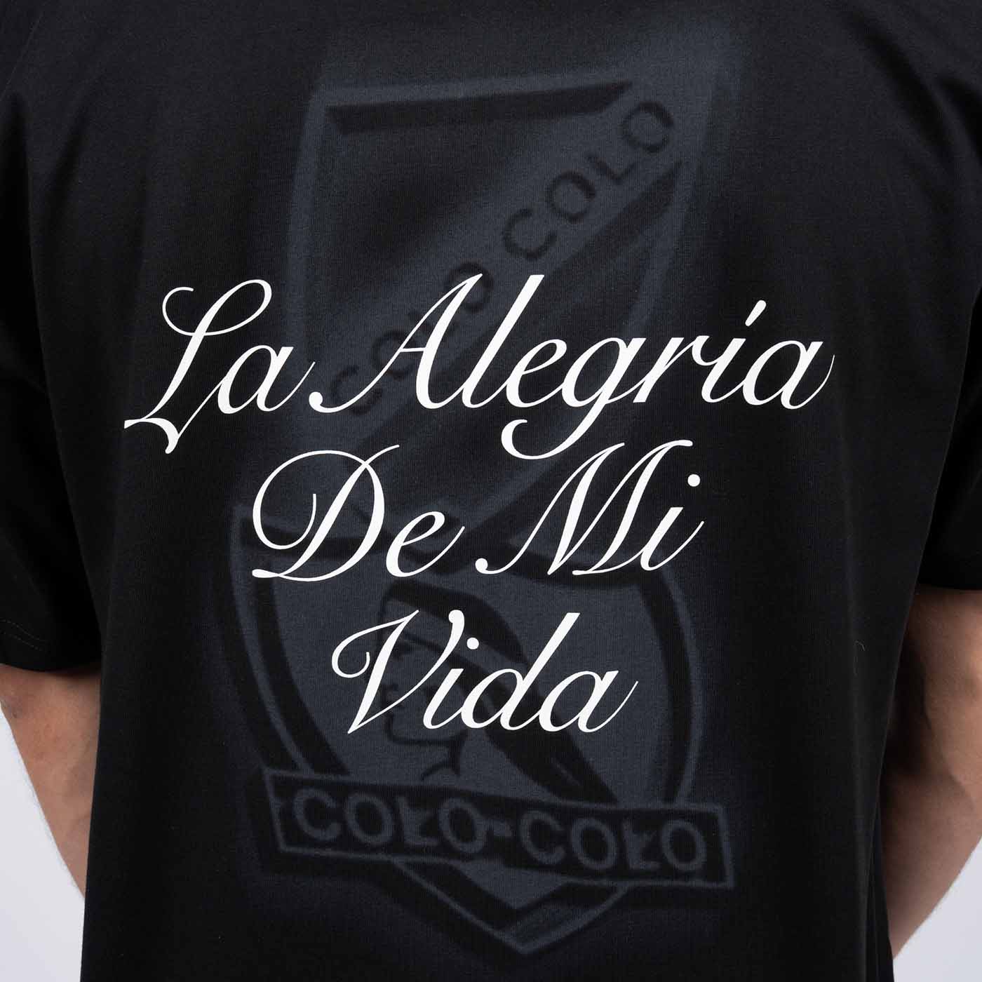Polera Colo Colo Urbano "La Alegría de mi Vida" Negro