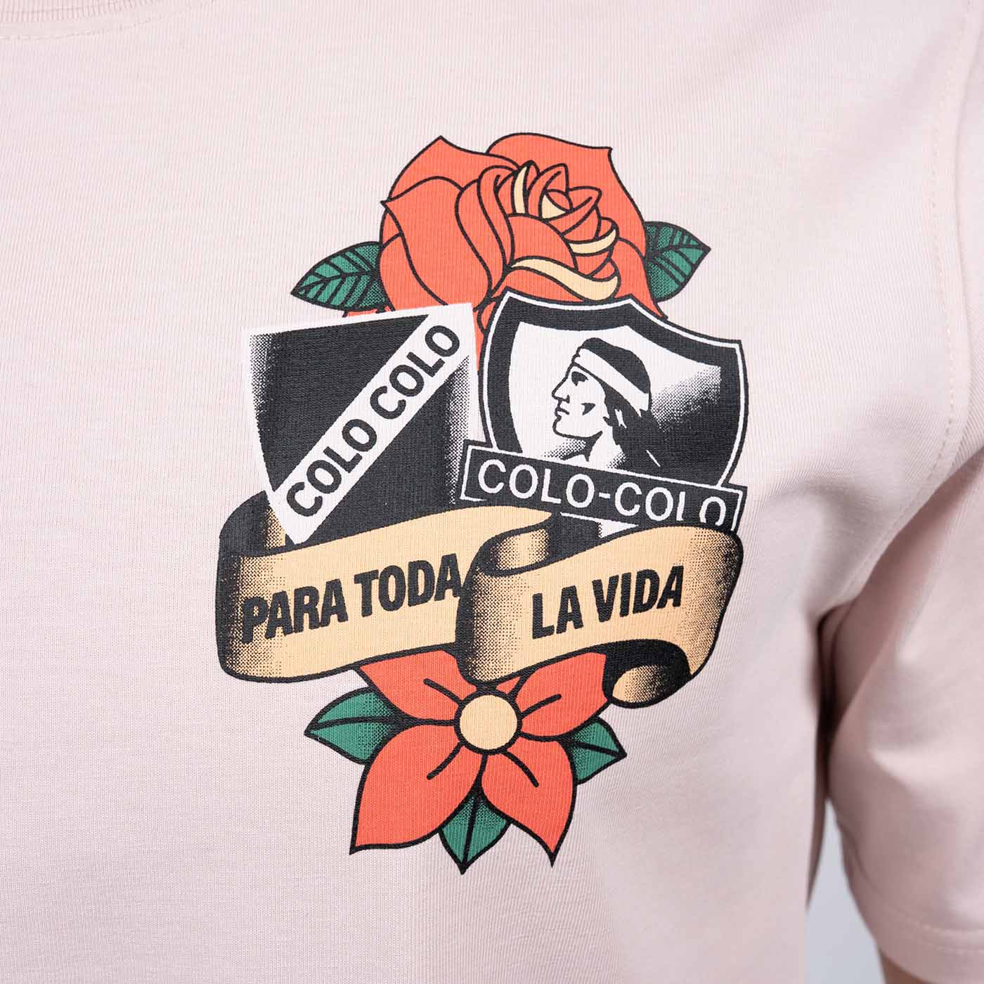 Polera Hombre Colo-Colo Urbano "Para Toda la Vida" Rosado