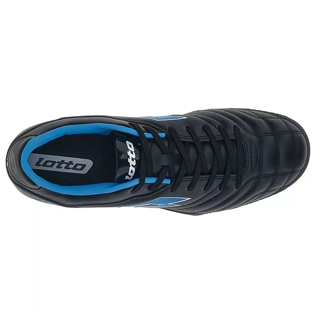 ZAPATO BABY FUTBOL NIÑO LOTTO - STADIO 705 TF JR NEGRO CELESTE