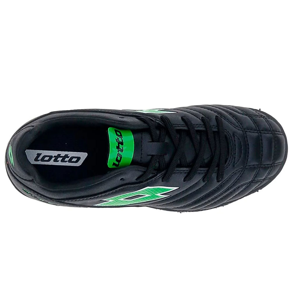 ZAPATILLA BABY FUTBOL NIÑO LOTTO - STADIO 705 TF JR NEGRO VERDE