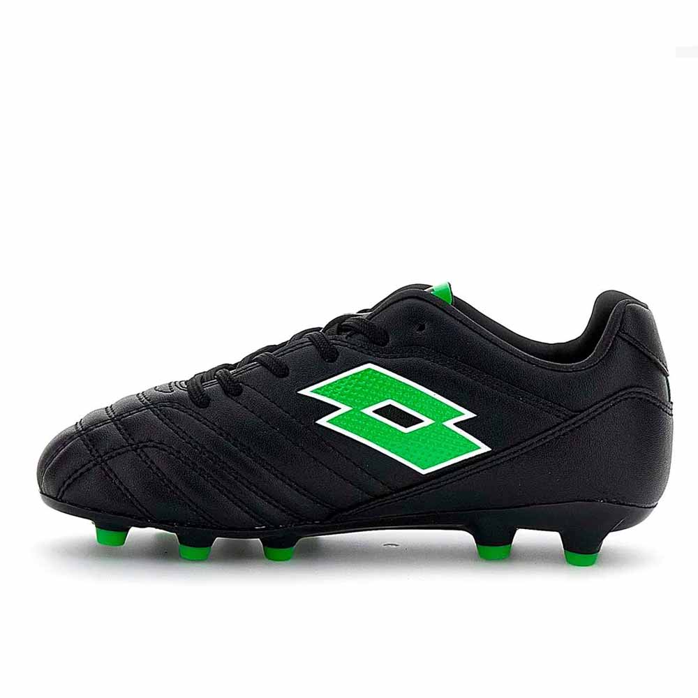 ZAPATO FUTBOL JUVENIL LOTTO - STADIO 705 FG JR NEGRO VERDE