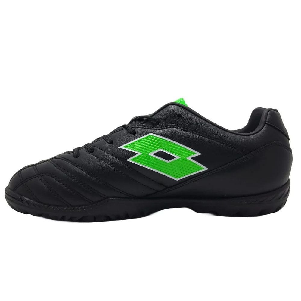 ZAPATILLA BABY FUTBOL JUVENIL LOTTO - STADIO 705 TF JR NEGRO VERDE