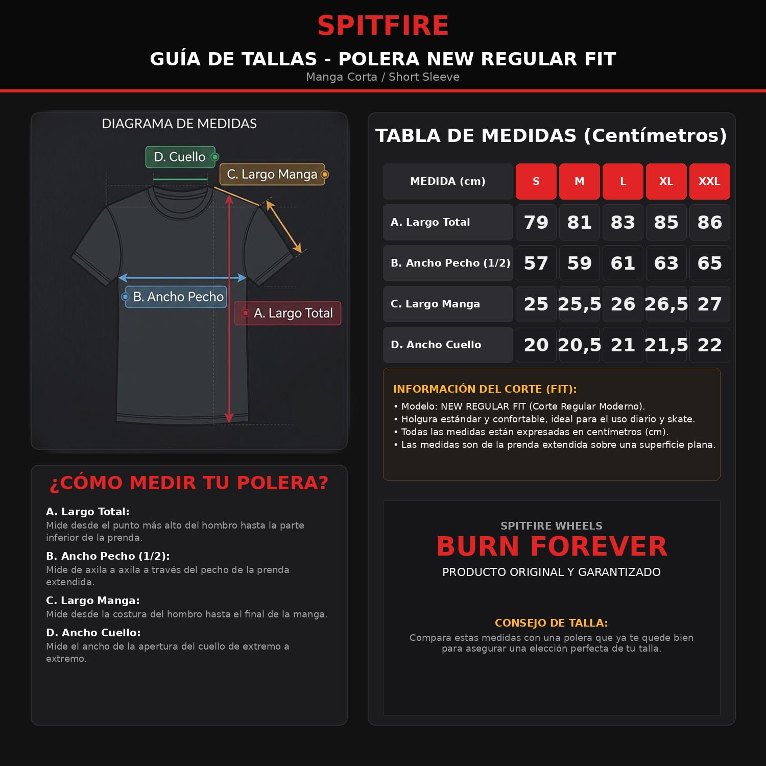 Polera Hombre Spitfire Bighead Negra