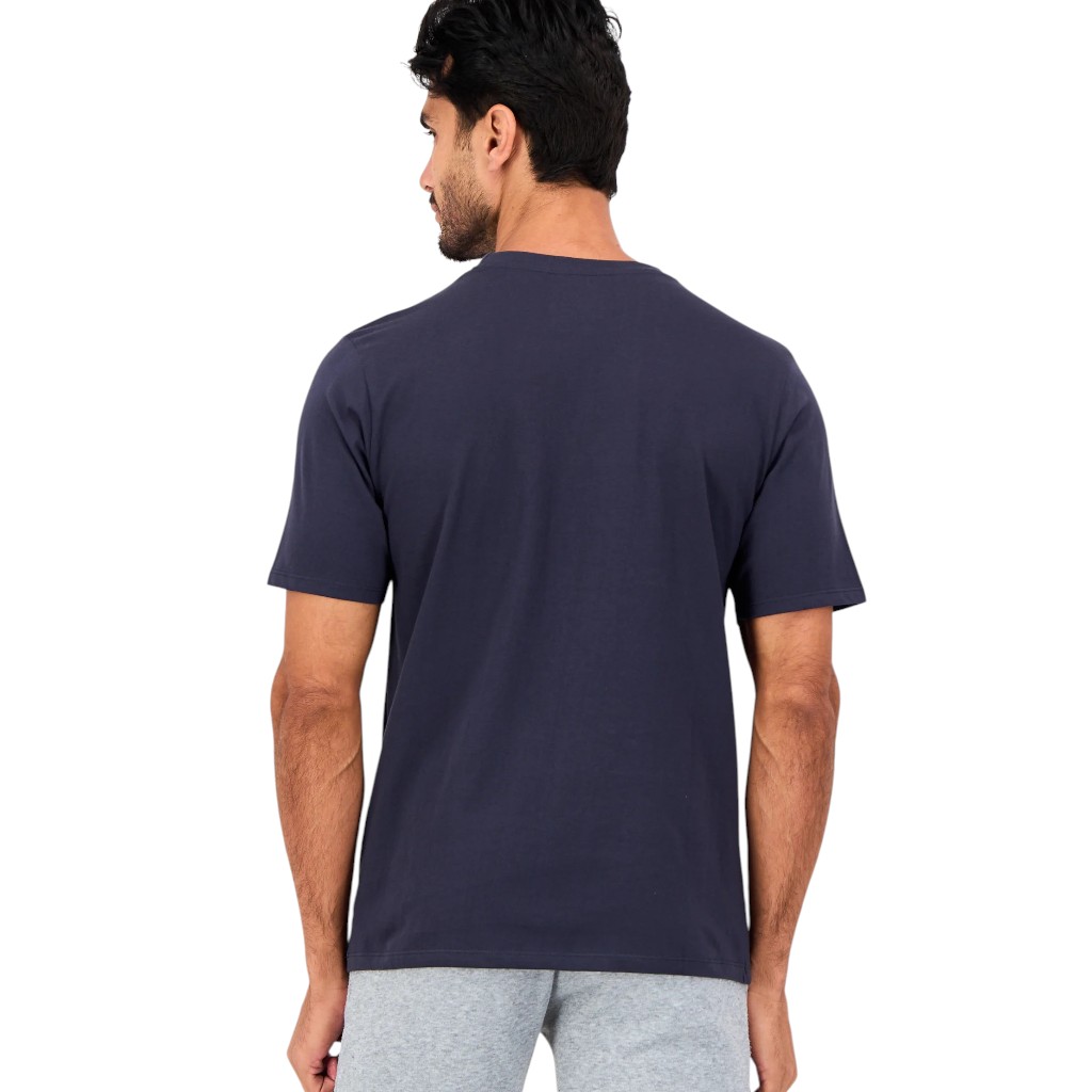 Polera Hombre Reebok Deportiva Algodón Logo Frontal Azul Navy