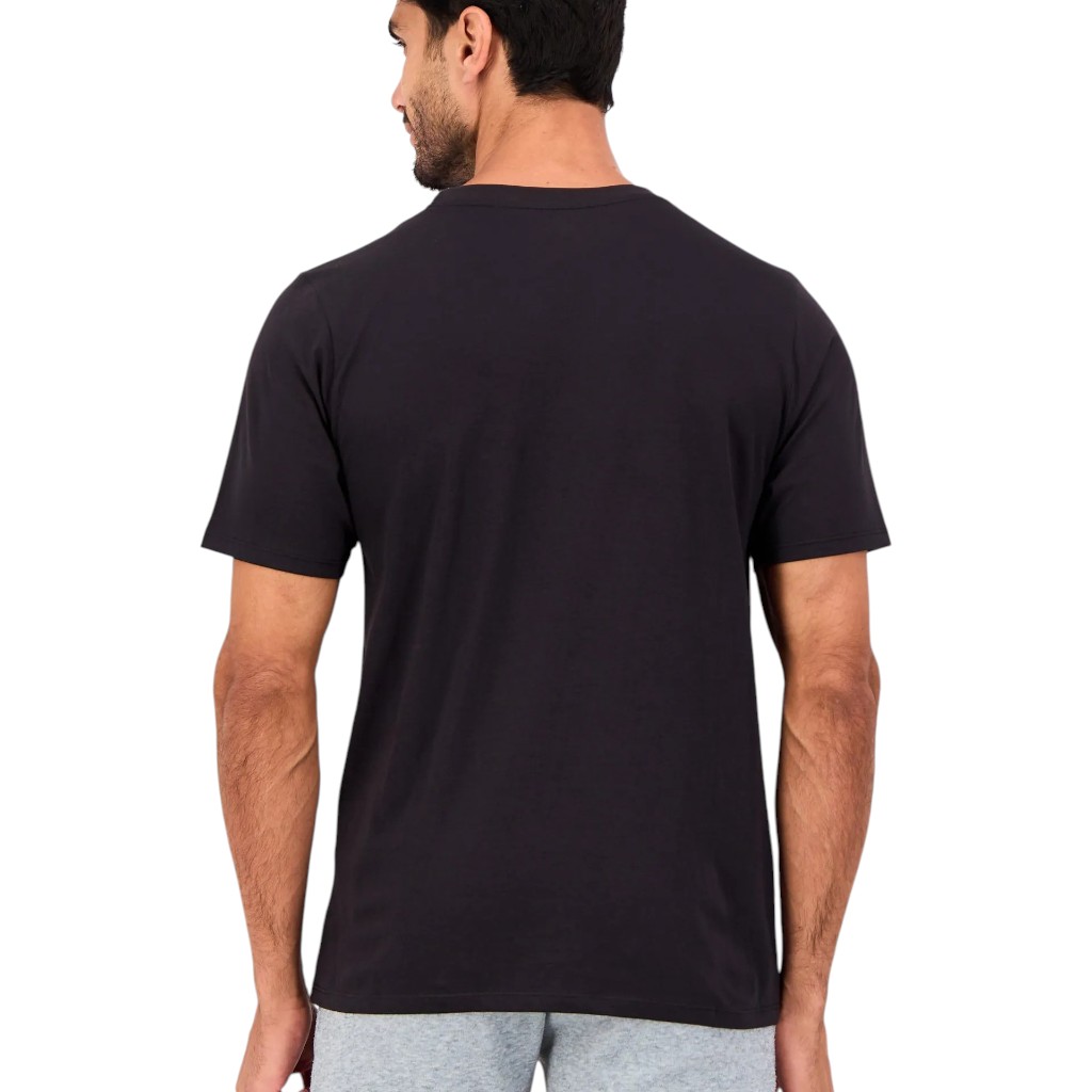 Polera Hombre Reebok Deportiva Algodón Logo Frontal Negra