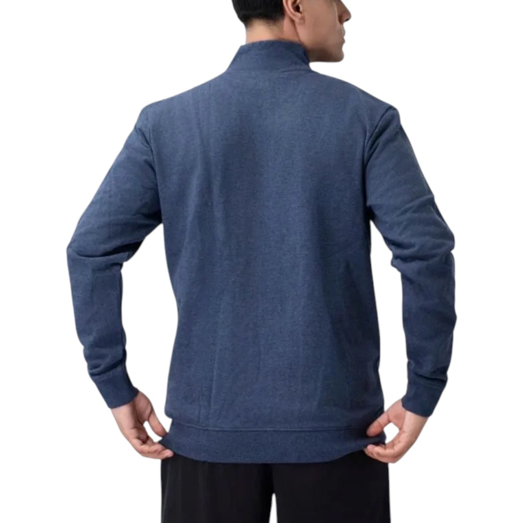 Polerón Reebok Deportivo Hombre Azul Navy Cierre Completo