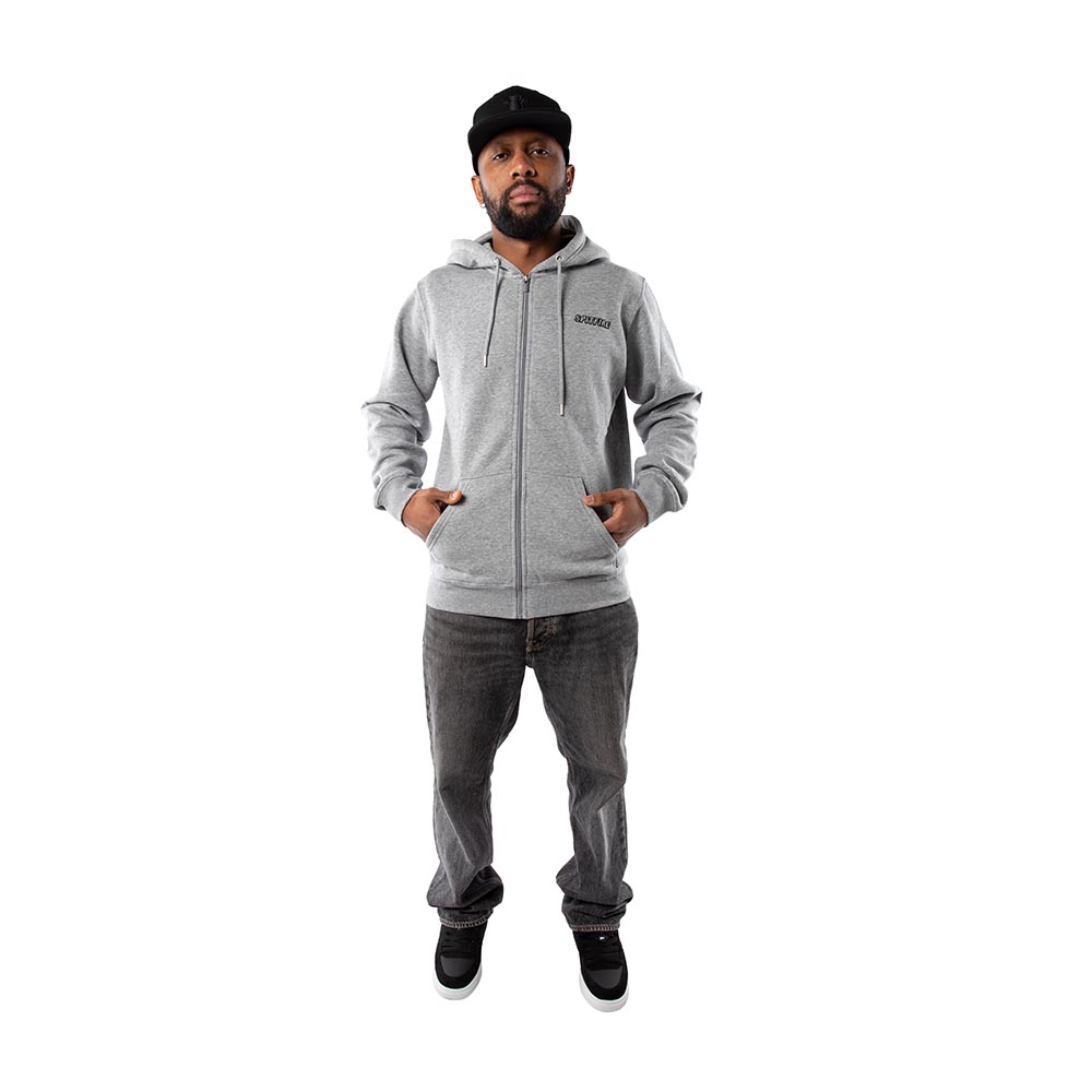 Polerón Full Zipper Hombre Spitfire Grip State Gris