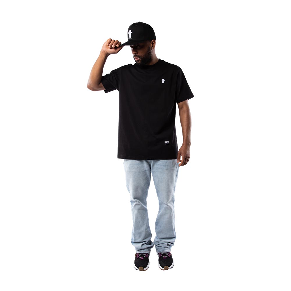 Polera Hombre Grizzly Griptape Print Script Negro