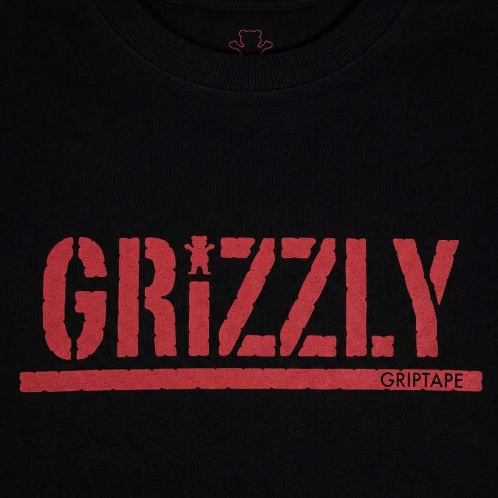 Polera Hombre Grizzly Griptape Print Script Logo Off Black