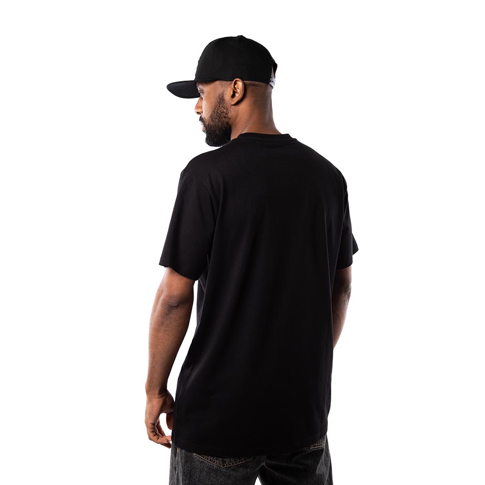 Polera Hombre Grizzly Griptape Print Script Negro Neon