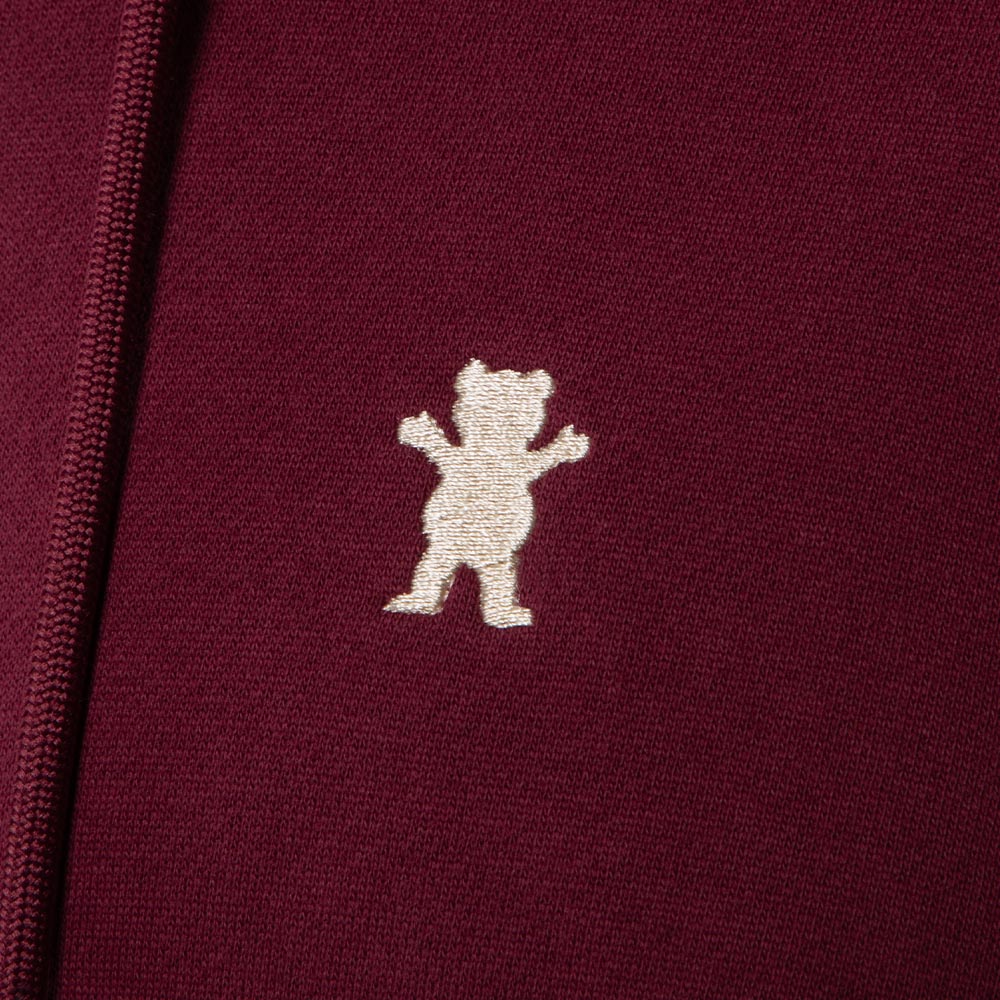 Polera Hombre Grizzly Griptape Embroidered OG Bear Burgundy