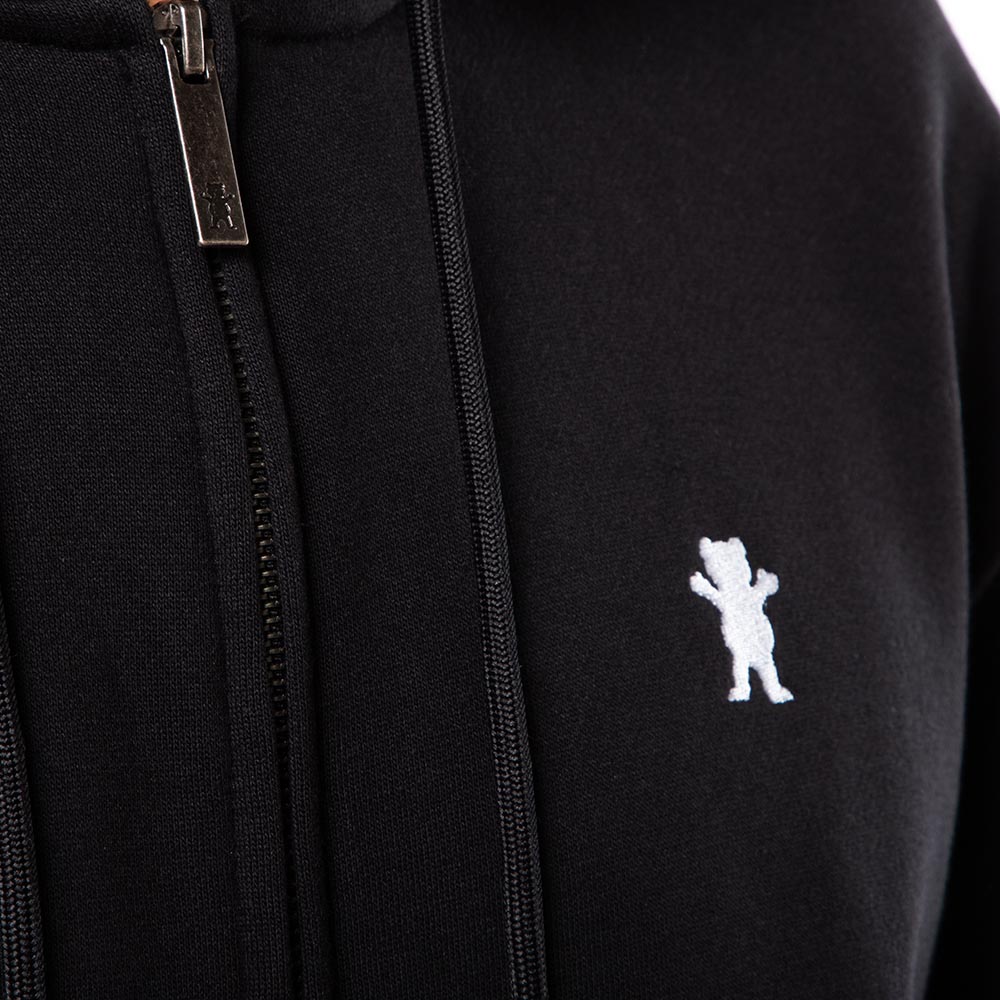 Polerón Full Zip Hombre Grizzly Griptape Embroidered OG Bear Negro