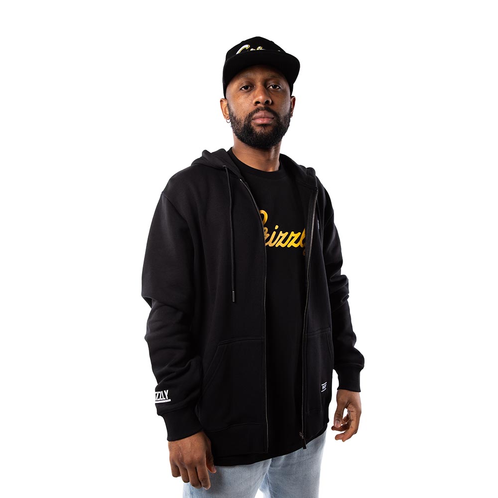Polerón Full Zip Hombre Grizzly Griptape Embroidered OG Bear Negro
