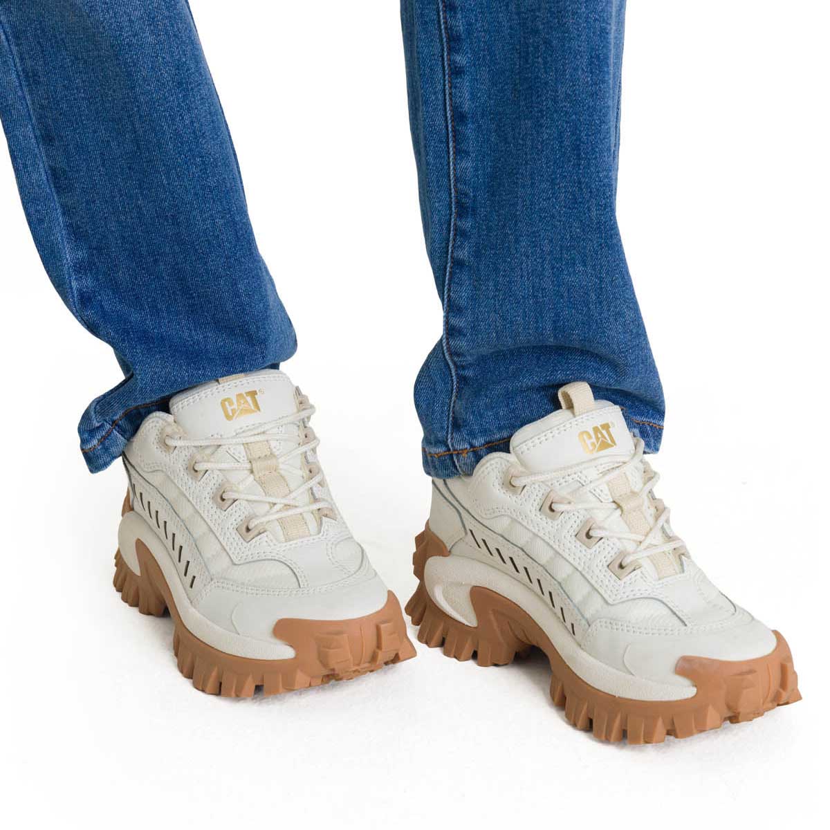 Zapatilla Cuero Mujer Intruder Blanca Cat