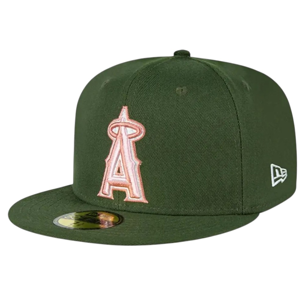 Jockey Gorro New Era 59FIFTY Los Angeles Angels MLB Pink Pack Green