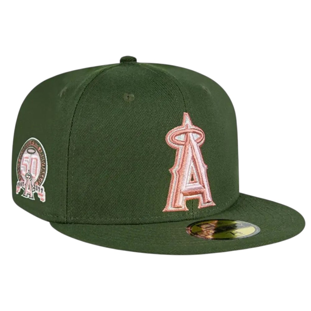 Jockey Gorro New Era 59FIFTY Los Angeles Angels MLB Pink Pack Green