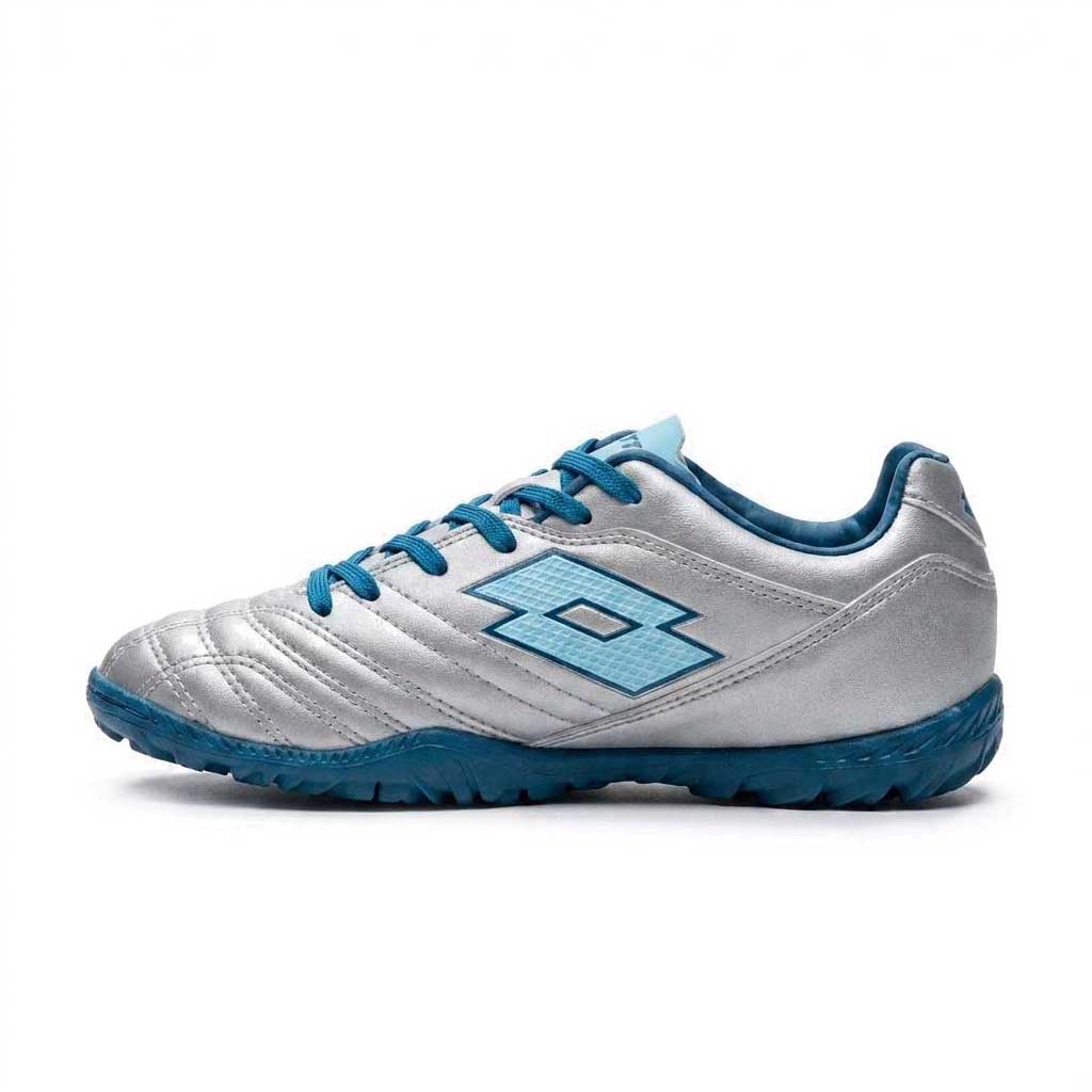 Zapatilla Baby Fútbol Juvenil Lotto - Stadio 705 TF JR Gris Celeste